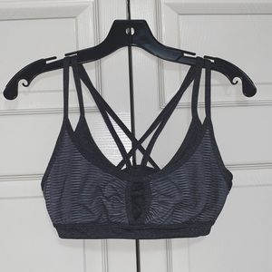 Prana Strappy Grey Sports Bra, Size S